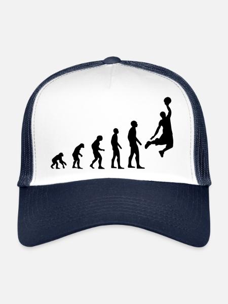 Evolution basketball - Trucker Cap - white/navy - Front