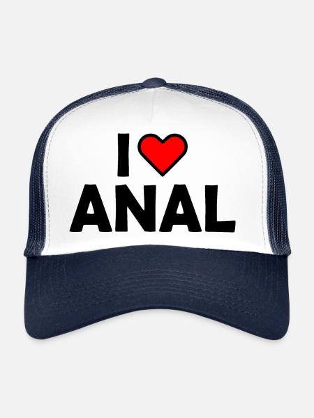 I love anal - Casquette trucker  - blanc/marine - Devant