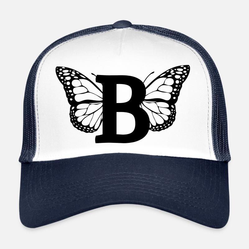 letter B butterfly Trucker Cap