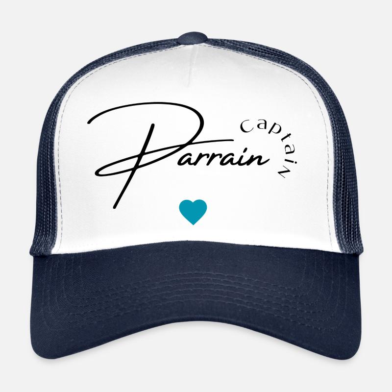 Captain parrain - Casquette trucker  - blanc/marine