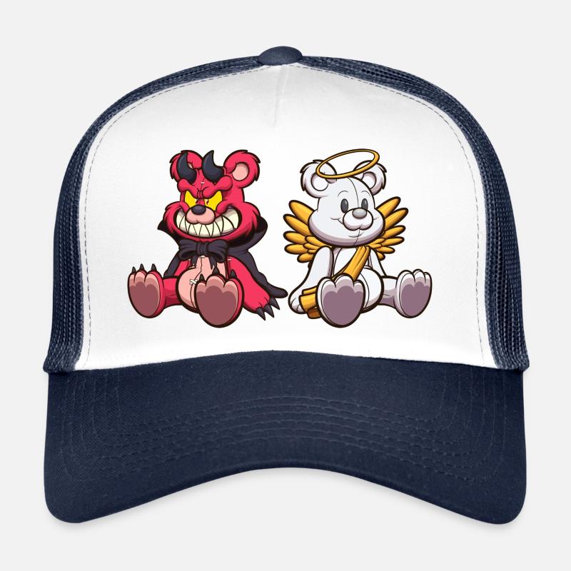 Devil And Angel Teddy Bear Trucker Cap