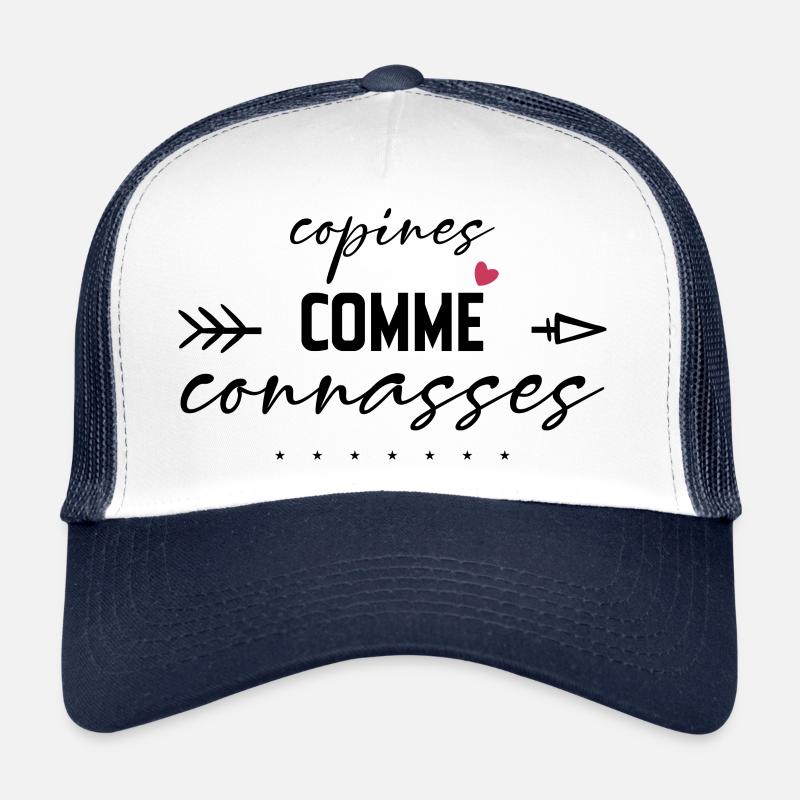 copines comme connasses - Casquette trucker  - blanc/marine