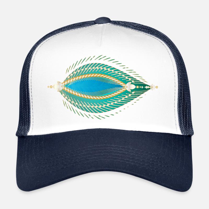 Filigree Oriental Leaf Ornament Trucker Cap