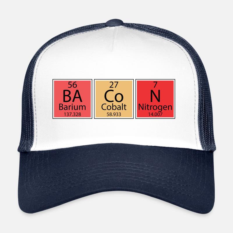 Chemistry Chemist Periodic Table Bacon Nerd Trucker Cap