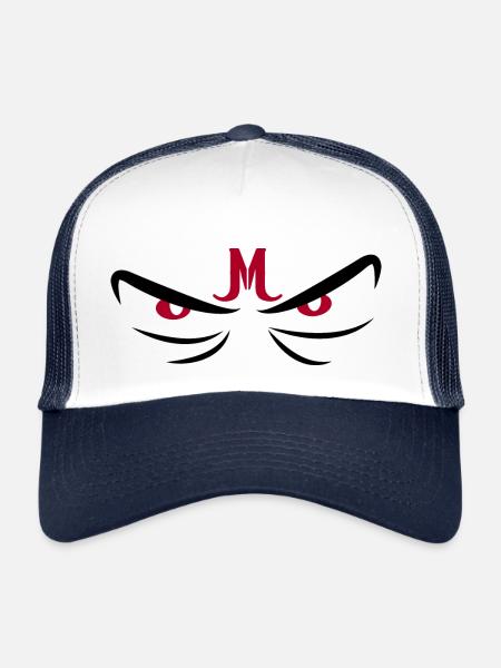 Red eyes - Casquette trucker  - blanc/marine - Devant