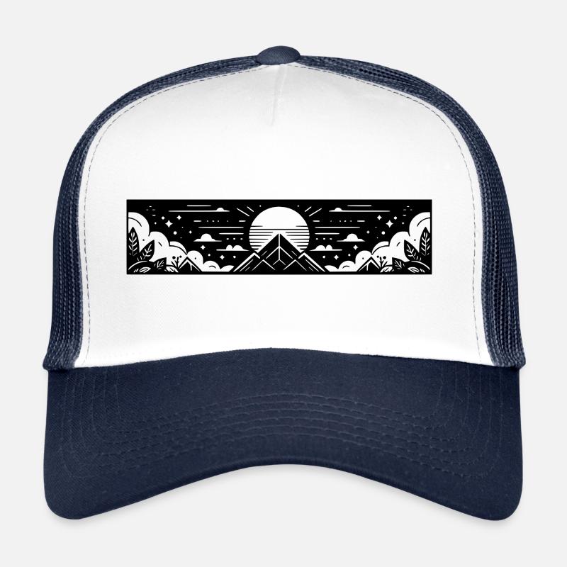 Montagnes, Soleil, Paysage Casquette trucker 