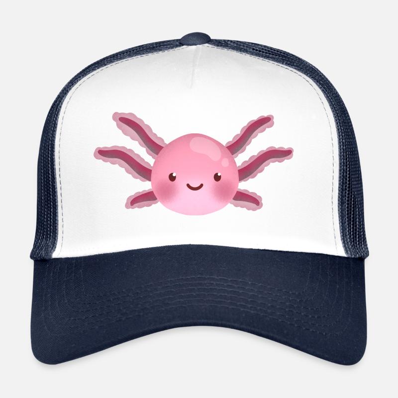 Axolotl - Trucker Cap - Weiß/Navy