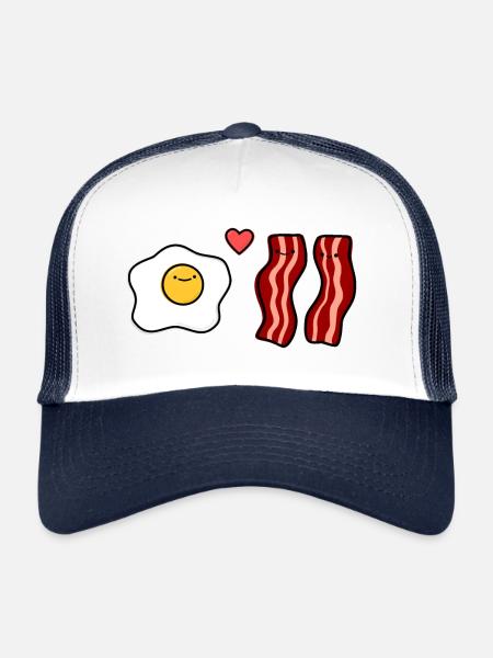 Bacon and egg - Trucker Cap - white/navy - Front