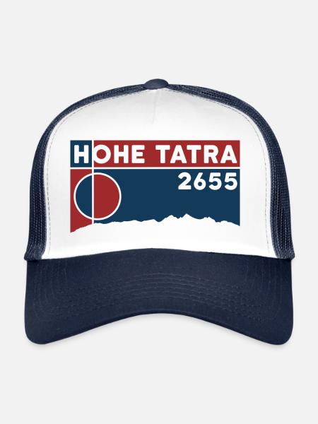 Hautes Carpates Carte Souvenirs Randonnée Pologne - Casquette trucker  - blanc/marine - Devant