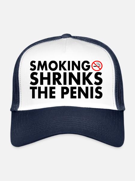 Smoking shrinks the penis - Casquette trucker  - blanc/marine - Devant
