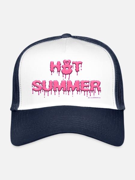 Hot Summer in creamy pink - Trucker Cap - Weiß/Navy - Vorne