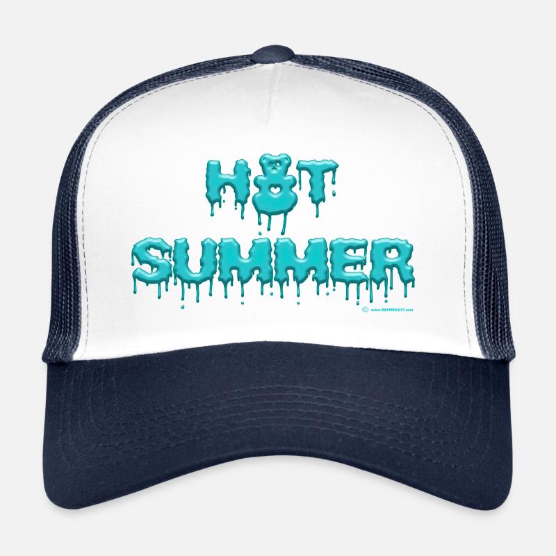 Été chaud dans la couleur crème de la menthe - Casquette trucker  - blanc/marine