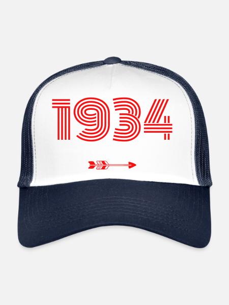 Né en 1934 - Casquette trucker  - blanc/marine - Devant