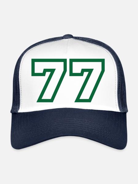 Numéro 77 sport - Casquette trucker  - blanc/marine - Devant