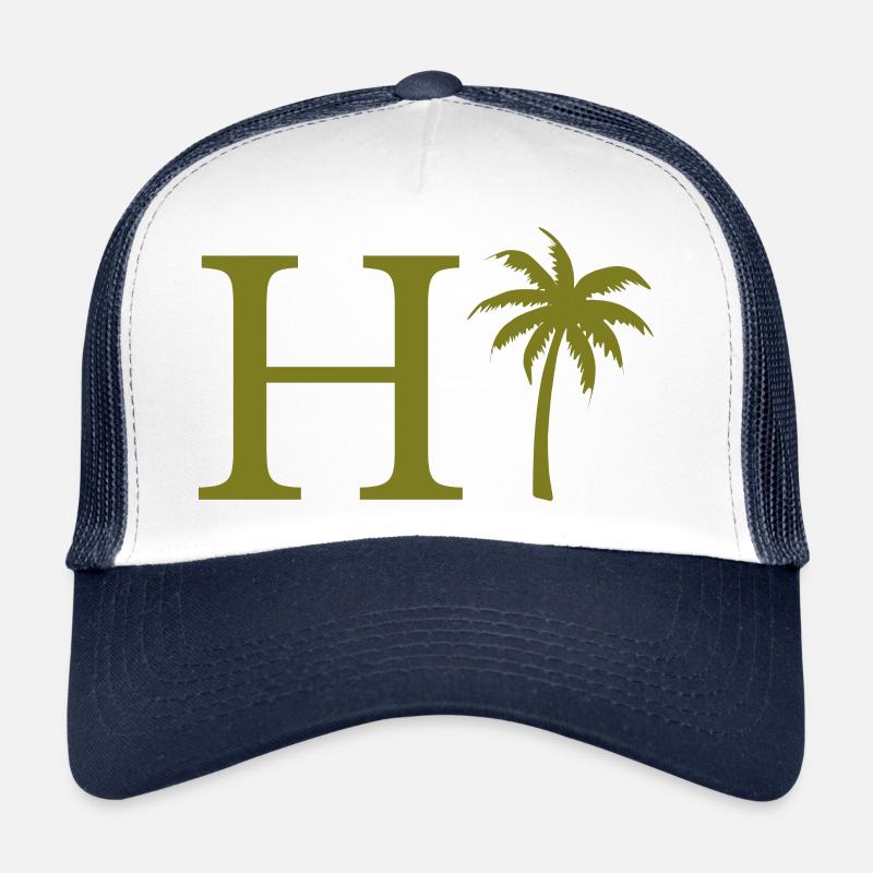 Buchstabe h grüne Palme Trucker Cap