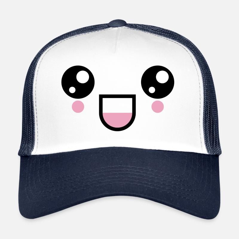 Kawaii visage de rire visage émoticône émoticône visage Casquette trucker 