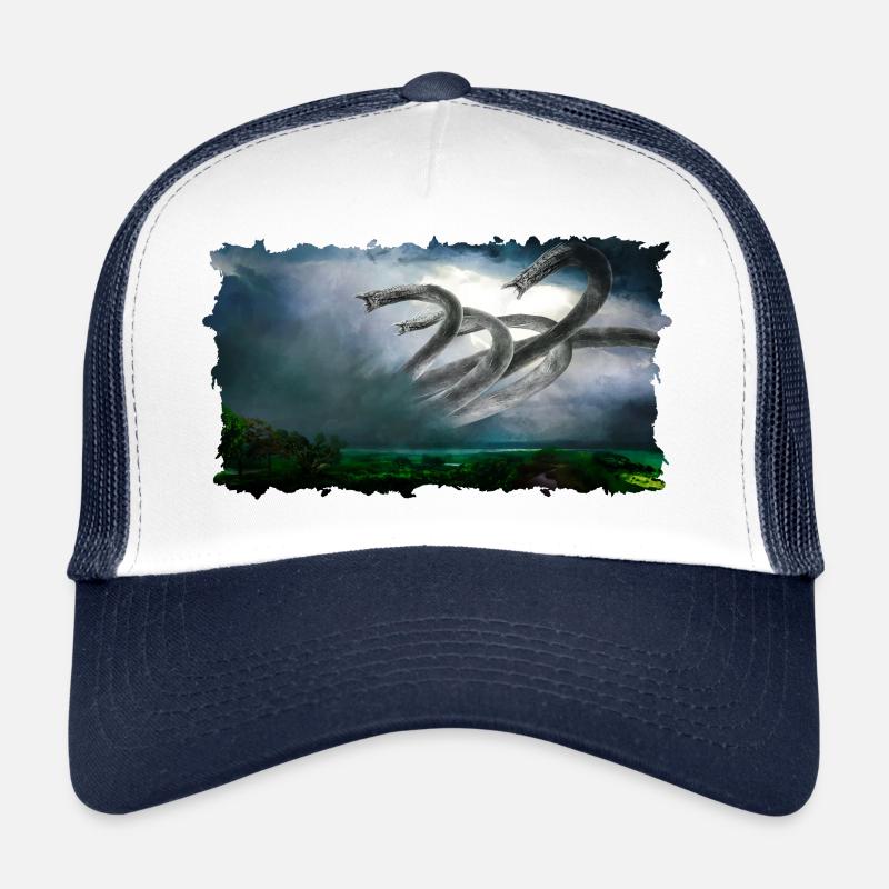 Gigantic Hydra creature Greek mythology - Trucker Cap - white/navy