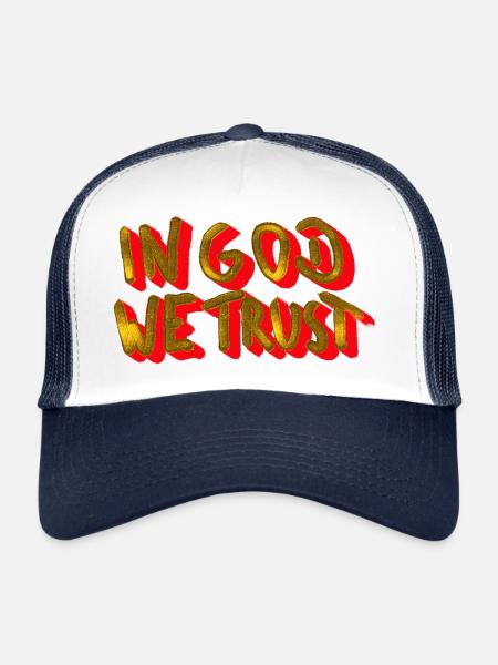 En Dieu nous avons confiance - Casquette trucker  - blanc/marine - Devant