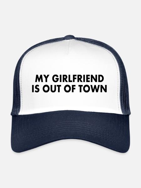 my girlfriend is out of town - Casquette trucker  - blanc/marine - Devant