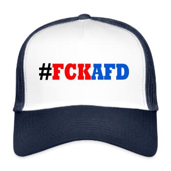 Fck afd - Trucker Cap - Weiß/Navy - Vorne