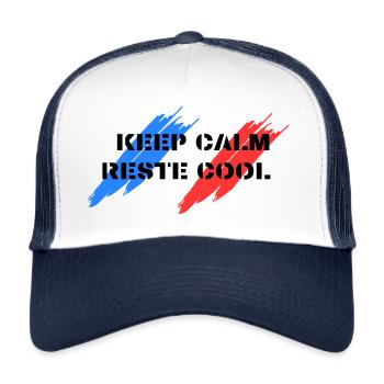 KEEP CALM RESTE COOL - Casquette trucker  - blanc/marine - Devant