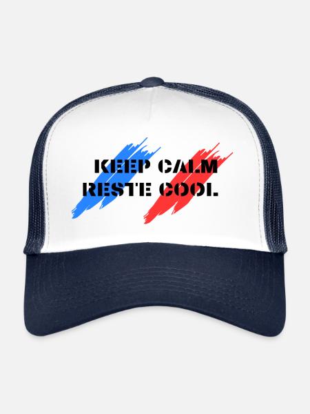 KEEP CALM RESTE COOL - Casquette trucker  - blanc/marine - Devant