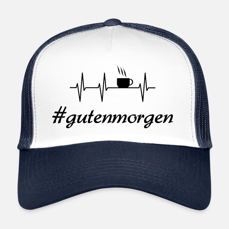 Kaffee - Trucker Cap - Weiß/Navy