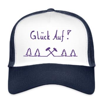 Glück Auf - Trucker Cap - Weiß/Navy - Vorne