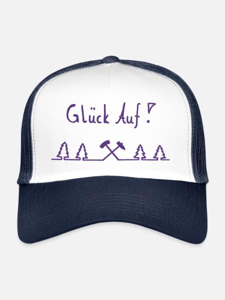 Glück Auf - Trucker Cap - Weiß/Navy - Vorne