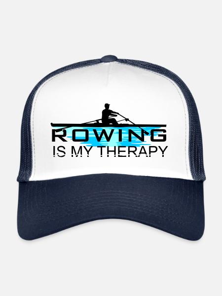 Rowing is my therapy, rowing, rowing - Trucker Cap - white/navy - Front