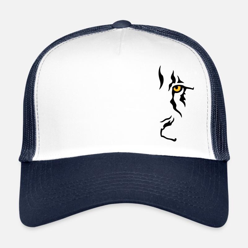 Œil de lion 2 (gauche) - Casquette trucker  - blanc/marine