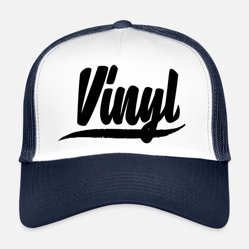 vinyl plate dj deejay music party sticker patch Trucker Cap