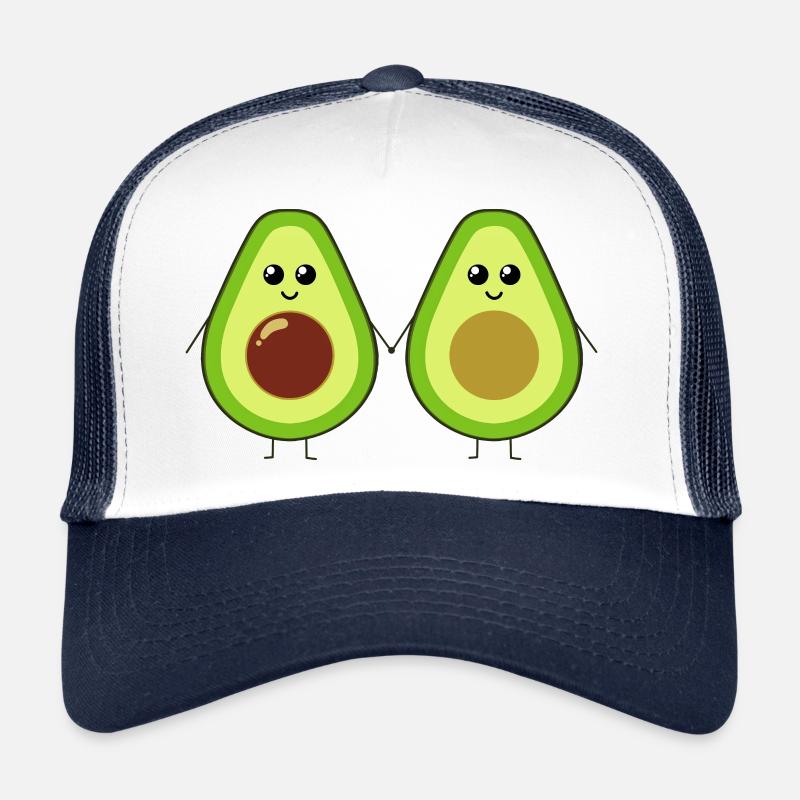 Nette Avocados halten Hände - Trucker Cap - Weiß/Navy