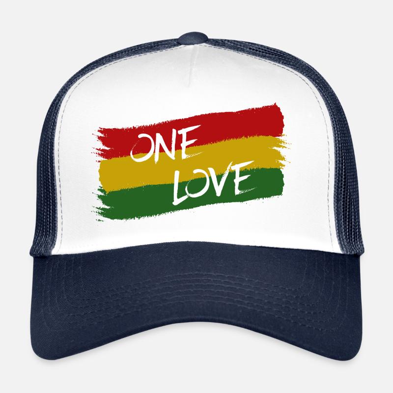 Reggae Jamaïque One Love Reggaeton Rasta drapeau Casquette trucker 