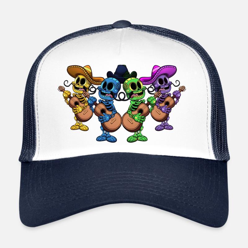 Tag der toten Skelette - Trucker Cap - Weiß/Navy