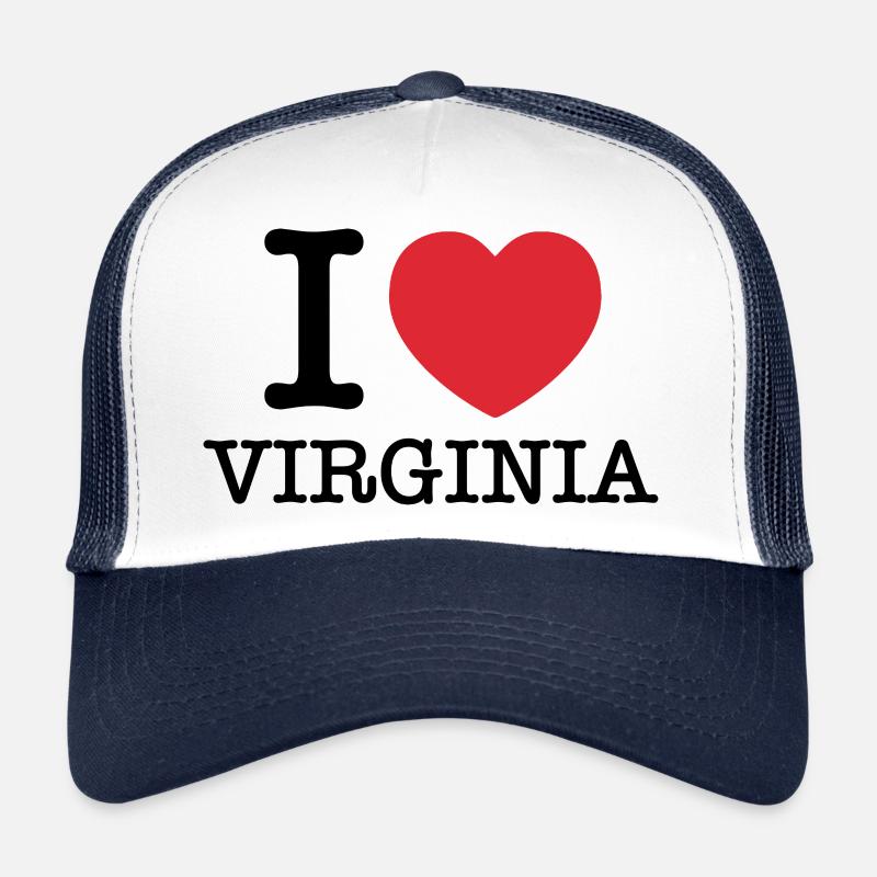 Ich liebe Virginia | Virginia | I Herz Virginia - Trucker Cap - Weiß/Navy