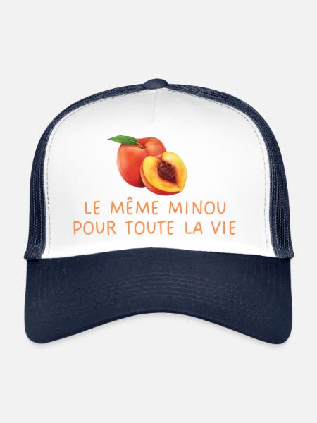 Enterrement de vie de garçon mariage meme minou - Casquette trucker  - blanc/marine - Devant