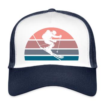 Skitour-Downhill - Trucker Cap - Weiß/Navy - Vorne