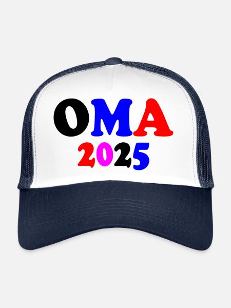 Mamie 2025 - Casquette trucker  - blanc/marine - Devant