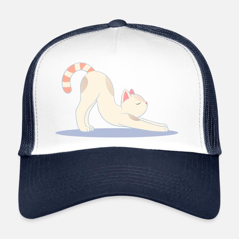 cute cat in classic yoga stretching pose Trucker Cap