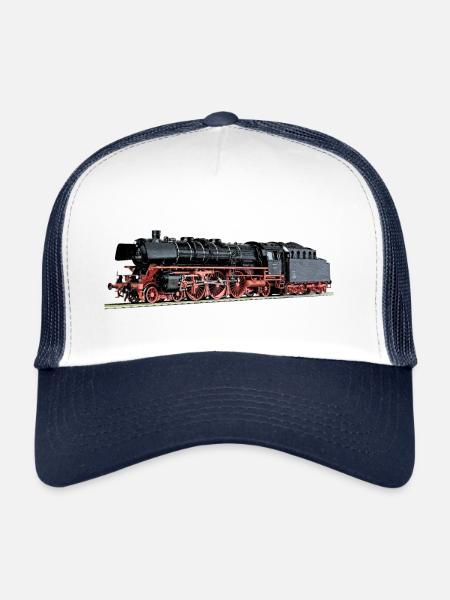 Locomotive à vapeur 03.10 - Casquette trucker  - blanc/marine - Devant