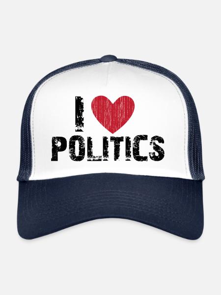 J'AIME LA POLITIQUE - Casquette trucker  - blanc/marine - Devant