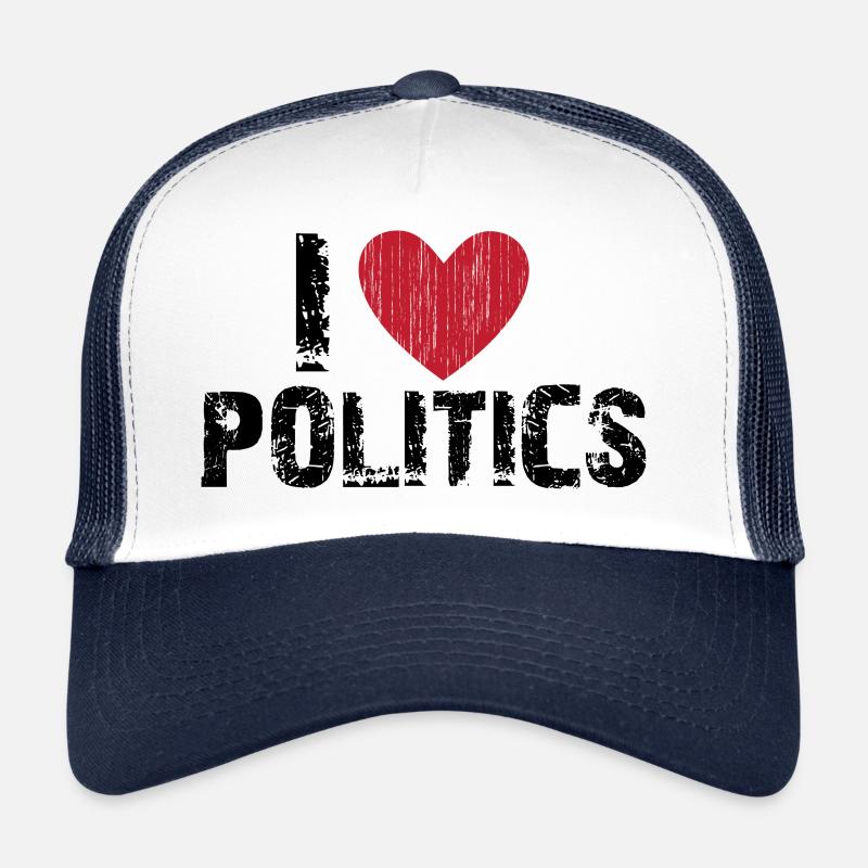 I LOVE POLITICS - Trucker Cap - white/navy