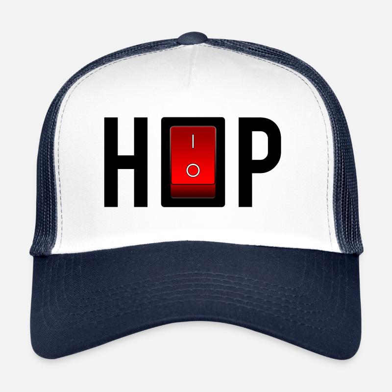 interrupteur, hip hop, interrupteur, rap - Casquette trucker - blanc/marine