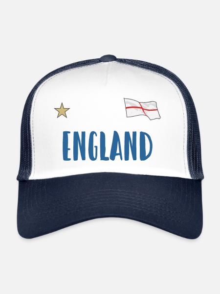 Maillot de football de l’Angleterre Drapeau anglais - Casquette trucker  - blanc/marine - Devant