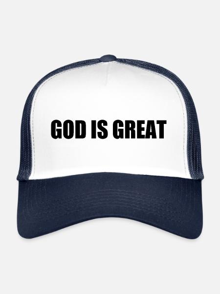 god is great - Trucker Cap - Weiß/Navy - Vorne
