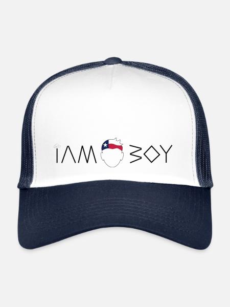 Je suis un garçon texan - Casquette trucker  - blanc/marine - Devant