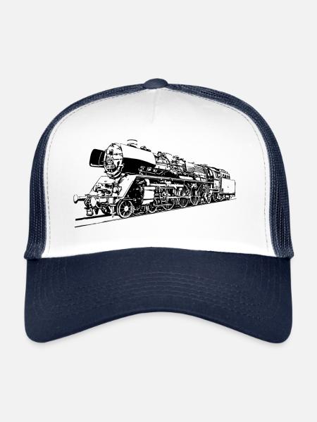 Locomotive à vapeur 03 1010 - Casquette trucker  - blanc/marine - Devant
