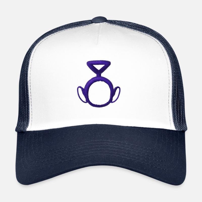 Teletubbies Tinky Winky Als Stick-Design - Trucker Cap - Weiß/Navy