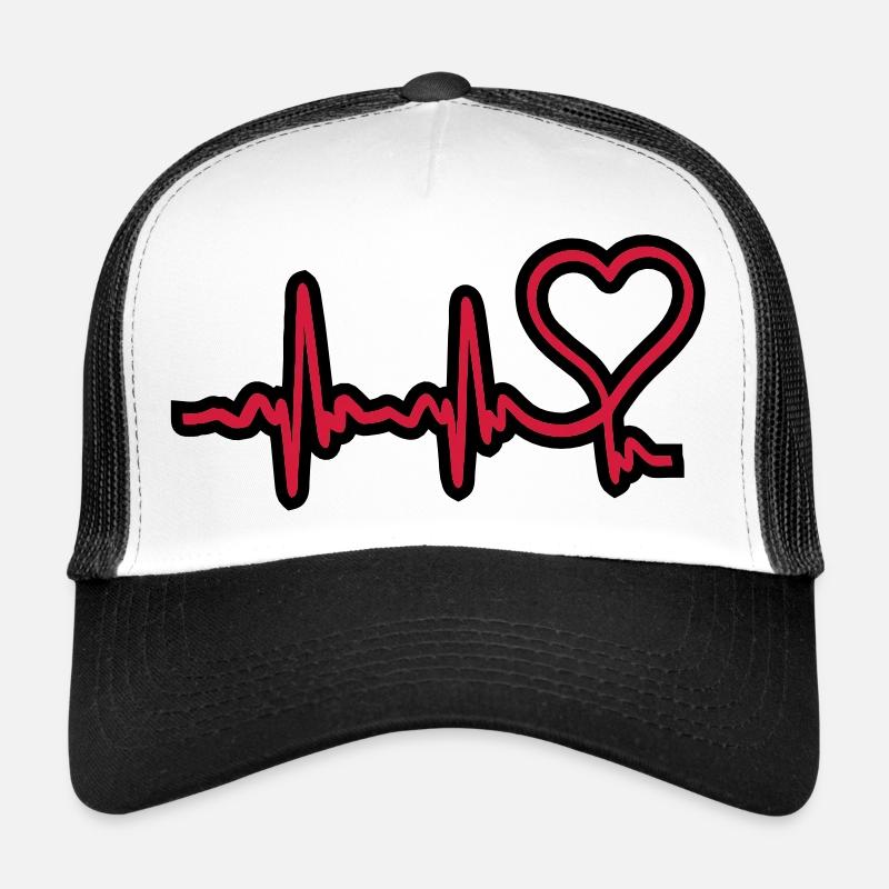 herz frequenz - Trucker Cap - Weiß/Schwarz